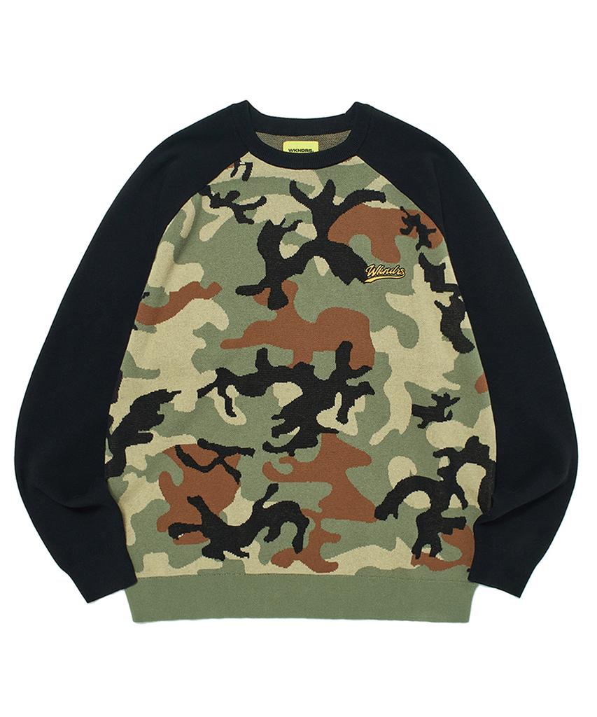 WKNDRS Raglan Knit Sweater (Camo)