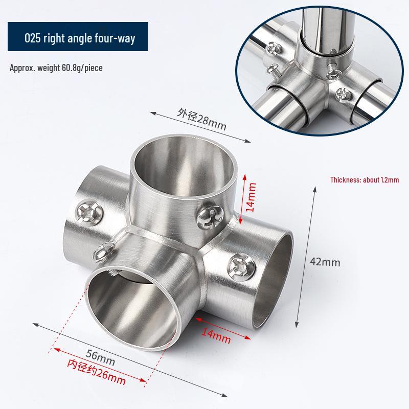 Stainless Steel Pipe Fittings for Clothes Racks and Shelves