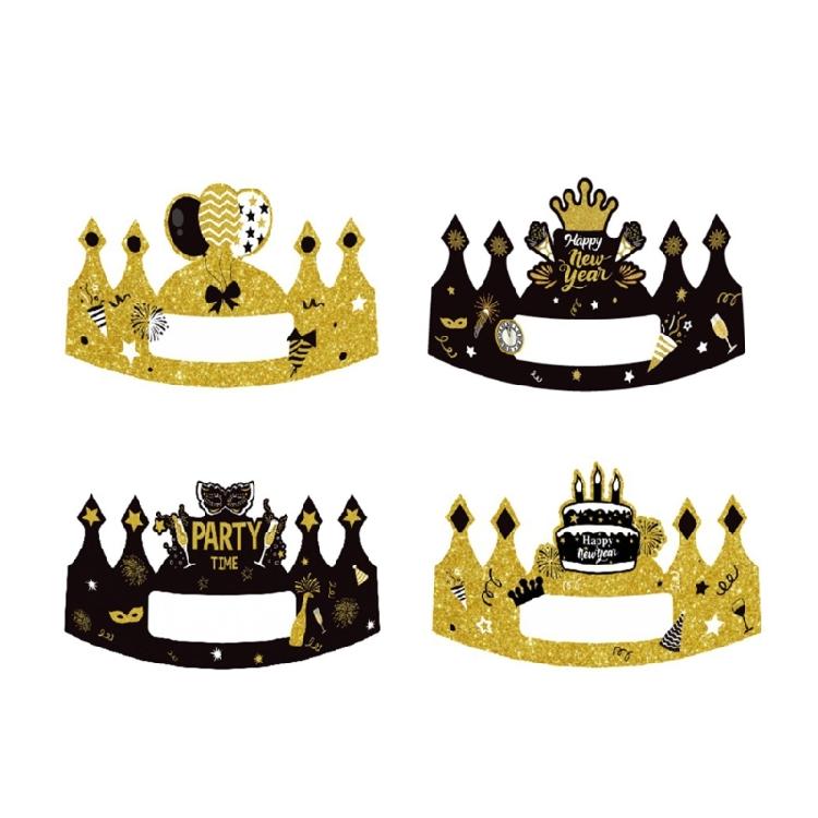 

4Pcs Patterned Celebration Crowns for Adults Kids Safe in 2026 New Year Eve Costume Accessory for Party 1
