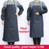New Unisex Cowboy Apron Wear-resistant Thickened Kitchen Apron With 1 Pockets Waiter Apron