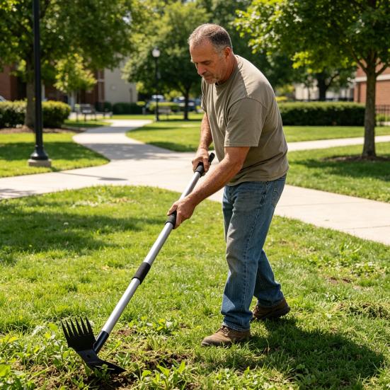 Long Handle Weed Puller Tool Heavy-Duty 2-in-1 Weeding Tool Hand Weed Rake And Hoe for Easy Weeding Soil Loosening Digging in Garden Yard Lawn