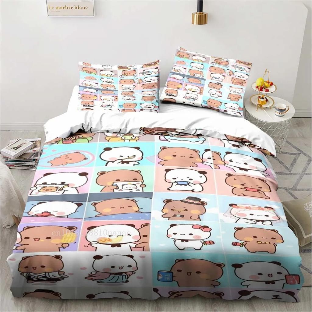 Cute Bubu and Dudu Cartoon Print All Season Twin Bedding Set  Comforter Set Bed Duvet Cover Double King Comforter Cover