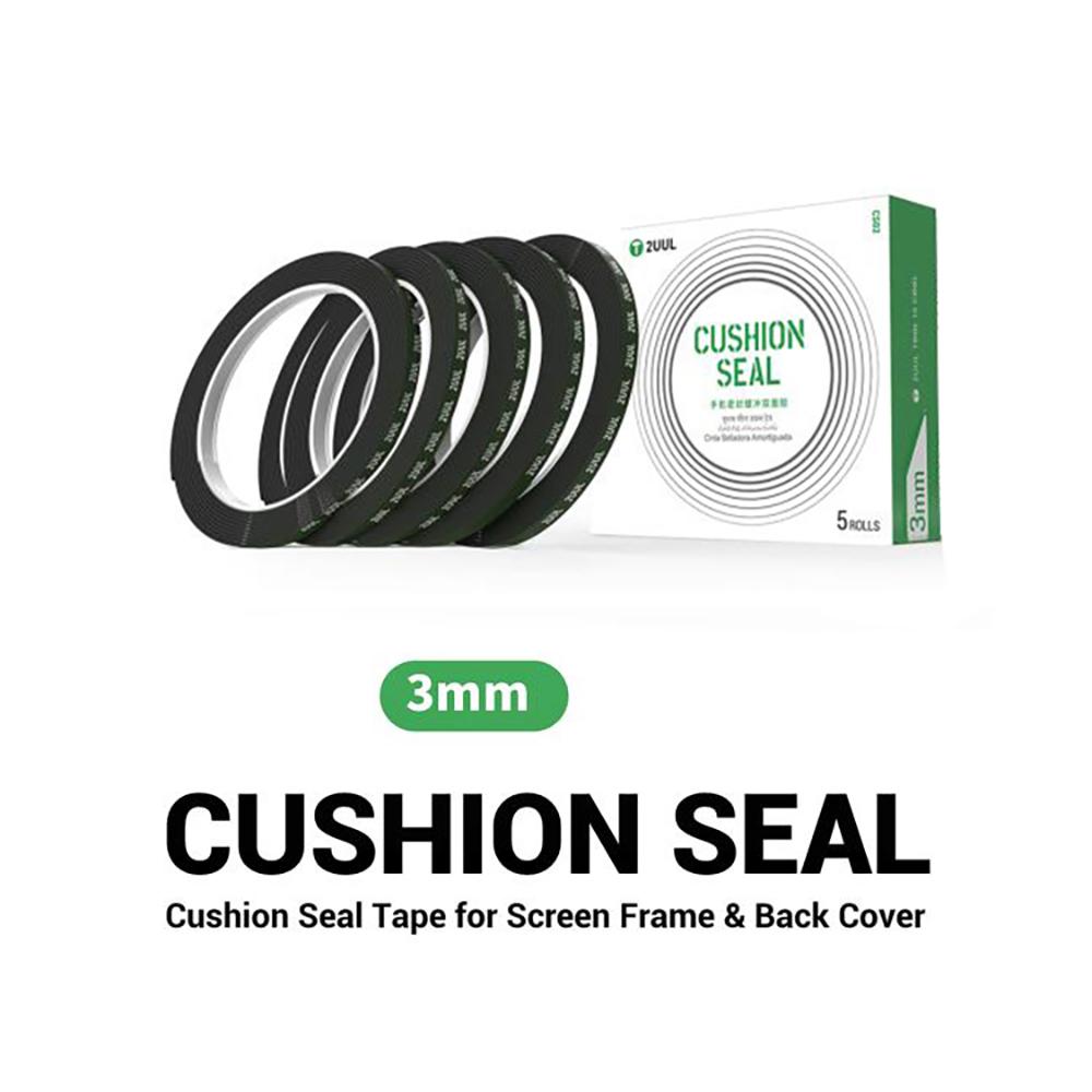 2UUL CS01 5 Rolls 3mm Cushion Seal Tape for Screen Frame Back Cover Double Sided Adhesive Tape