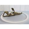 Karukrutiz Dhokra Metal Handcrafted Figurine of Lady Side Lying & Reading for Home Decor, Gold