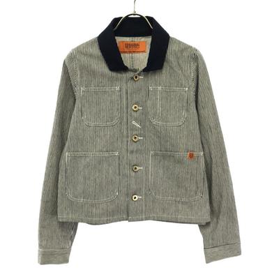 Hickory Stripe Coverall M Navy X White Women Used