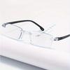 Ultra Light Rimless Diamond Edge Trimming Anti Blue Light Reading Glasses Men Women Radiation-resistant Presbyopia Eyeglasses