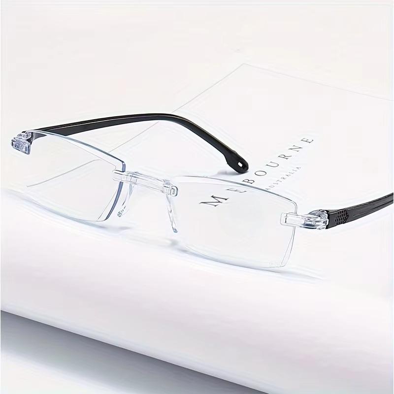 Ultra Light Rimless Diamond Edge Trimming Anti Blue Light Reading Glasses Men Women Radiation-resistant Presbyopia Eyeglasses