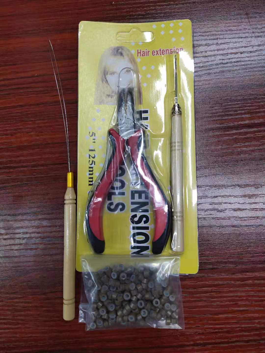 

Набор силиконовых зажимов для париков и наращивания волос с деревянным крючком для вязания