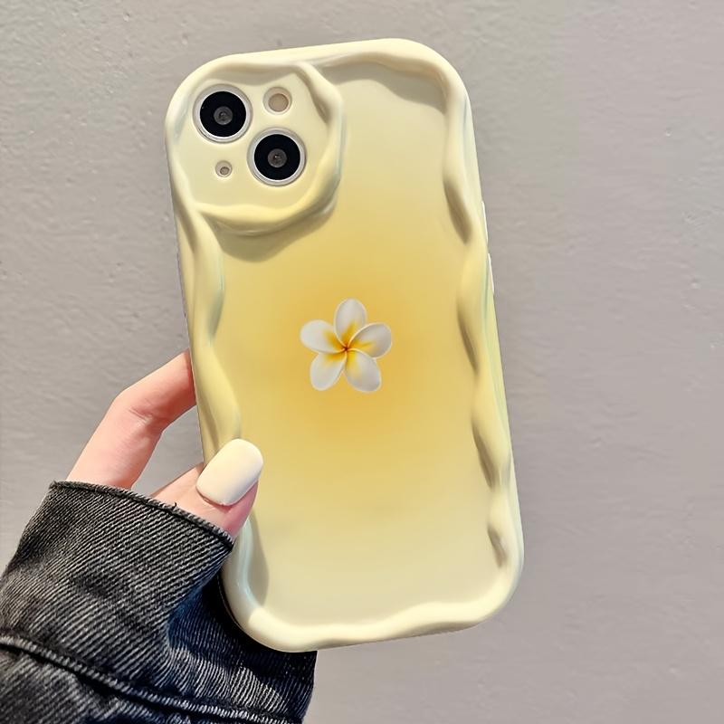 Chrysanthemum petal TPU cream patterned phone case suitable for iPhone 17 16 15 14 13 12 11Pro/Max/Plus anti drop and shockproof