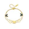 Romantic Hollow Butterfly Charm Bracelet Female Gold Color Stainless Steel 2 Layer Chain Link Bracelets for Women Jewelry Gift