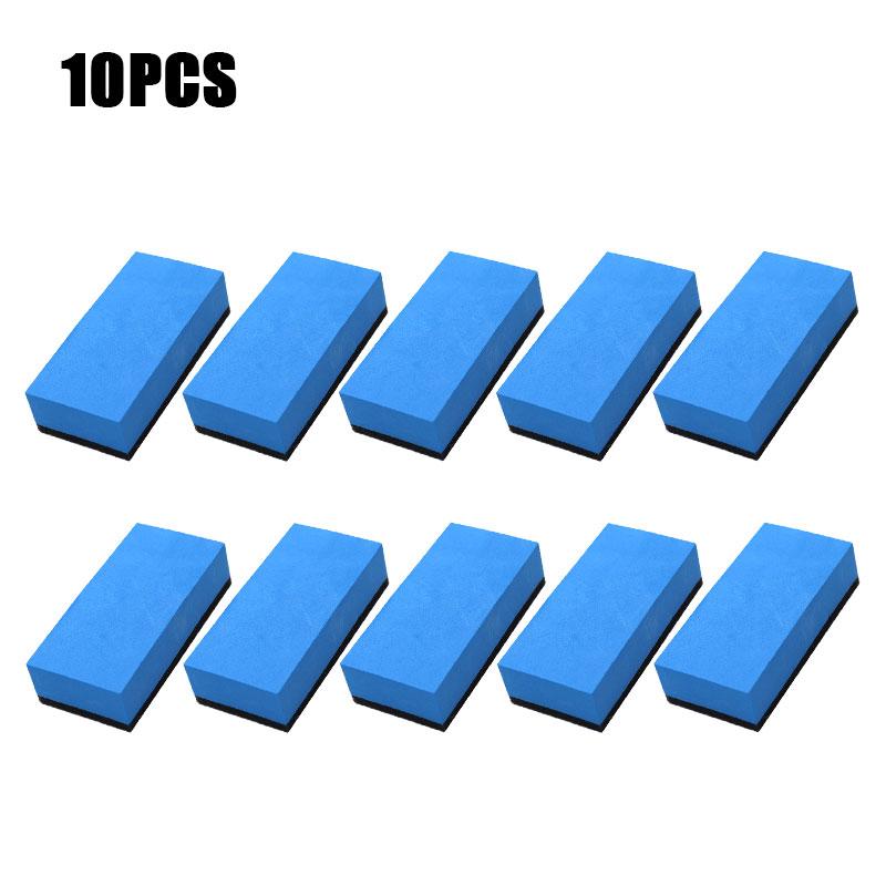 5/10/20pcs Car Ceramic Coating Sponge Applicator Glass Nano Sponges Automobile Blue Square Sponge And Cloth