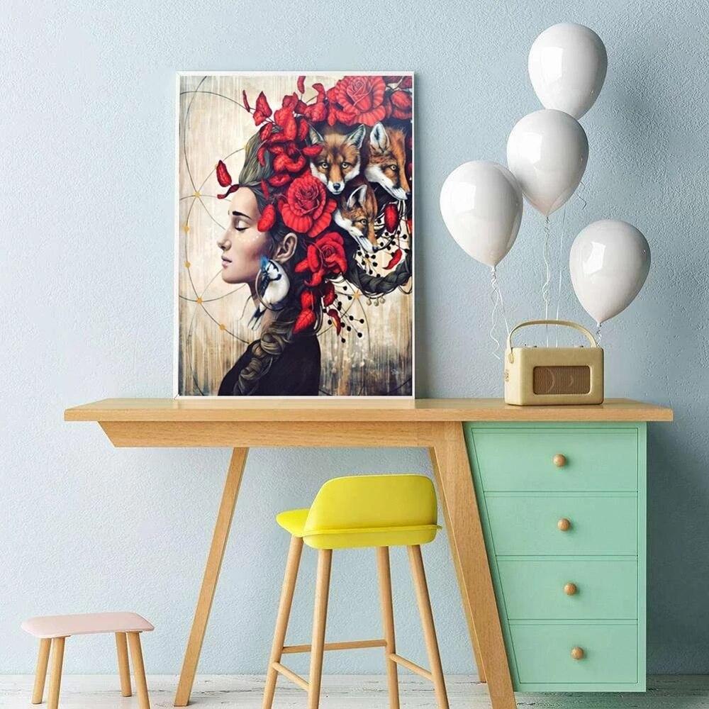 5D DIY Characters Animal Portraits Home Decoration Diamond Embroidery Diamond Painting Cross Stitch Mosaic Kit Hanging Picture