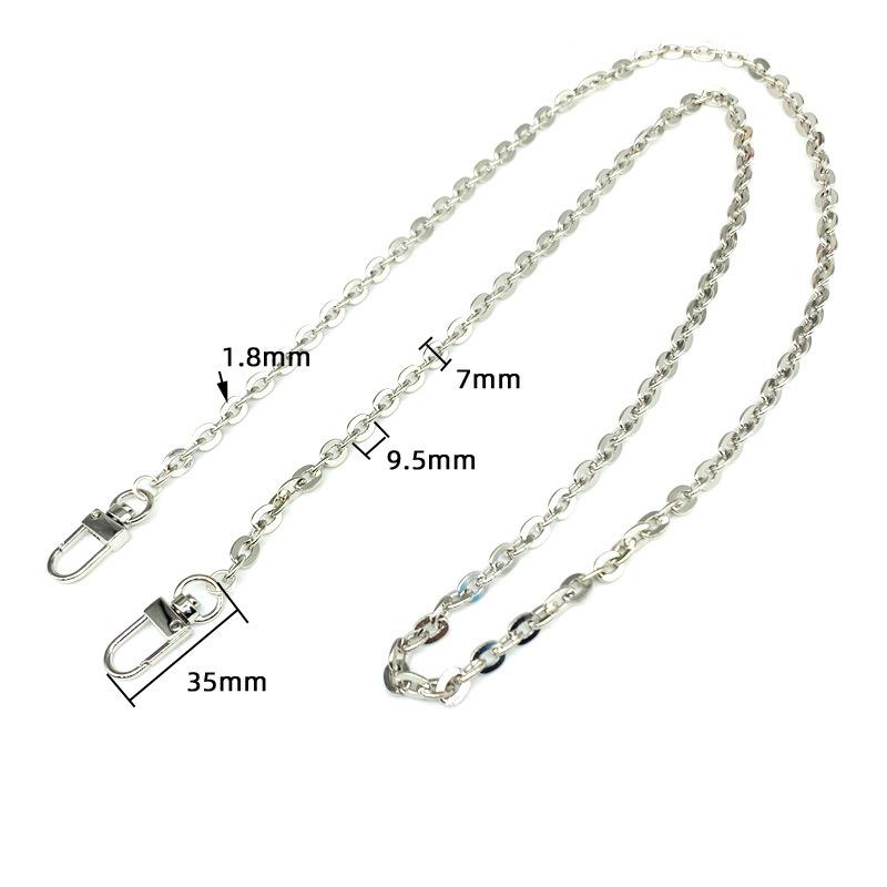

40cm/60cm/80cm/120cm Meatl Bag Chain Gold Silver Chain for Bags Metal Fashion Trimming Chain Bag Accessories Shoulder Bag Strap 40cm серебряный