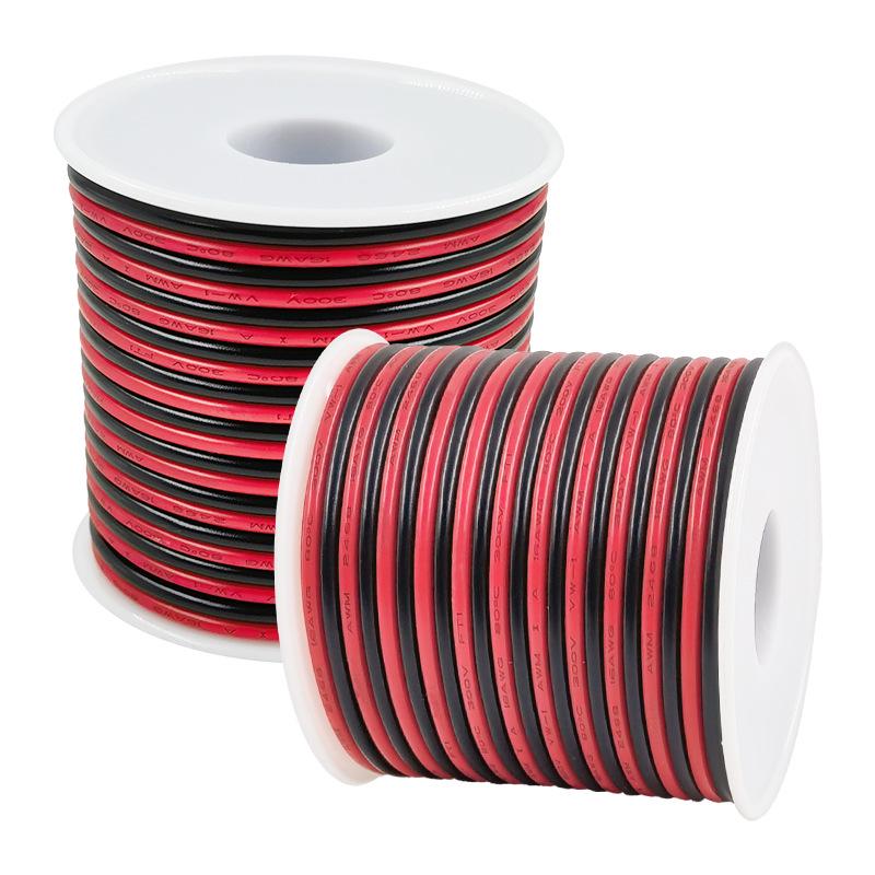 Red and Black PVC Parallel Wire 2468, 30-16AWG for LED Strip Connections