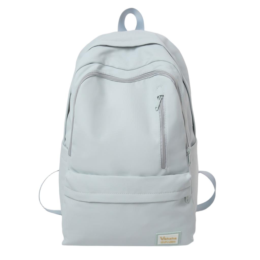 Schoolbag Versatile Large Capacity School Bag Female Junior High School Student College Student Backpack Solid Color Travel Backpack Junior