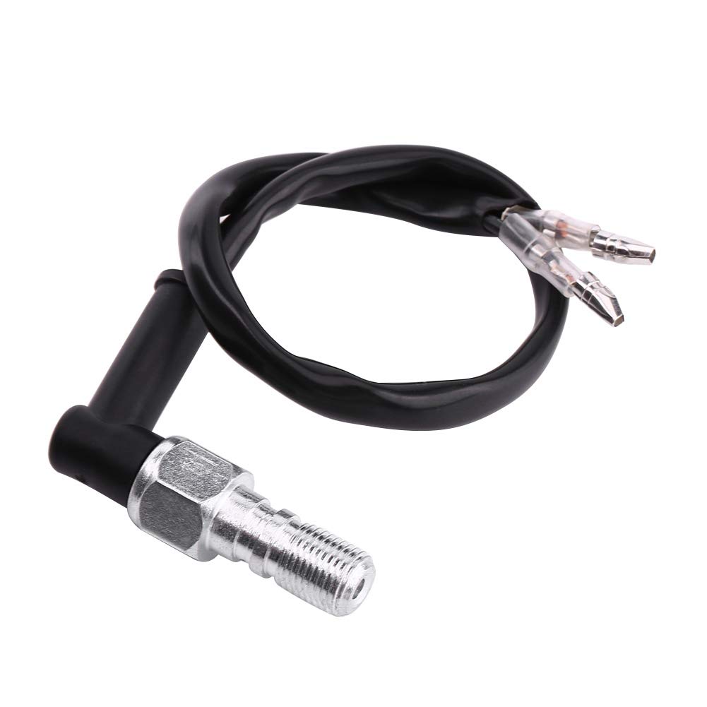 Brake Switch Bike-Qiilu Hydraulic Brake Switch Motorcycle Hydraulic Brake Switch Curved Head M10 1.25mm / 1mm with Washers (M10x1)