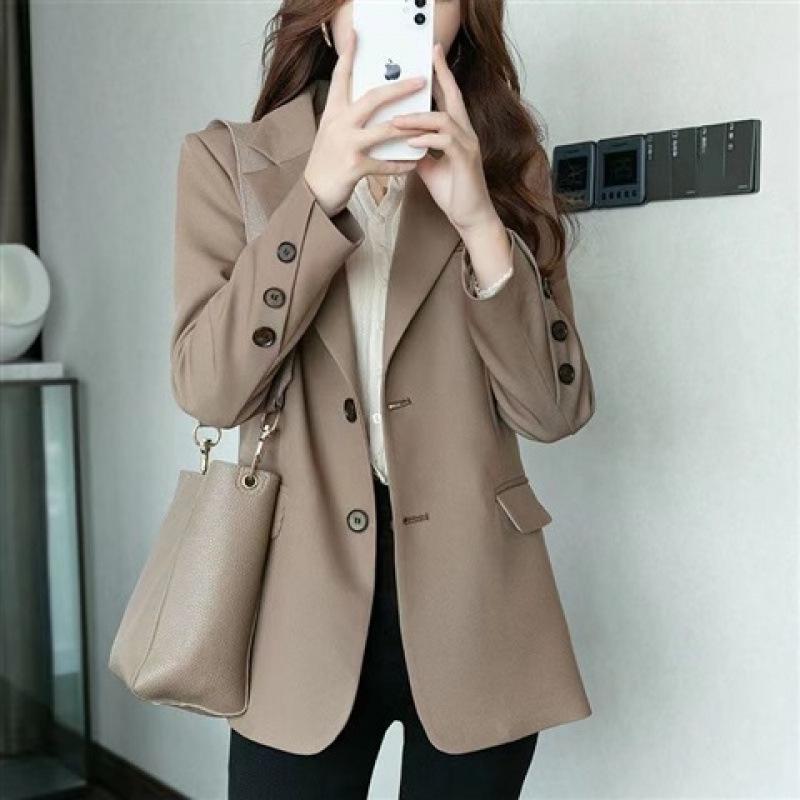 2025 Autumn Women s Korean Style Loose Casual Suit Jacket 2XL (140-155 jin) хаки