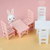 Miniature Kitchen Table And Chairs Set Wooden Dollhouses Furniture For 1/6 Scale Doll Decors