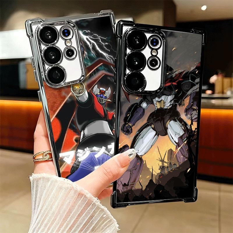 M-Mazinger Z Anime Plating Phone Case For Samsung Galaxy S24 S25 FE S26 Edge S23 Ultra S22 S21 Plus S20 Anti-Fall Airabag Cover