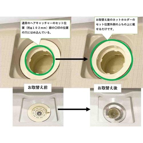 Edelstahl Netzhalter für Fertigbäder, Hergestellt in Japan von LuLuPaL, Inklusive 30 Abflussnetzen, Haarfänger für Badezimmer