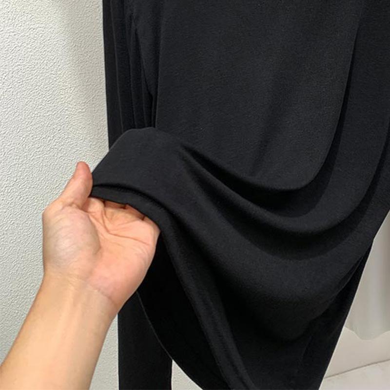 Long-sleeved Bottoming Shirt Women's 2025 New Women's Clothing Solid Color Round Neck Mask T-shirt Pendant Soft Waxy Inner Top