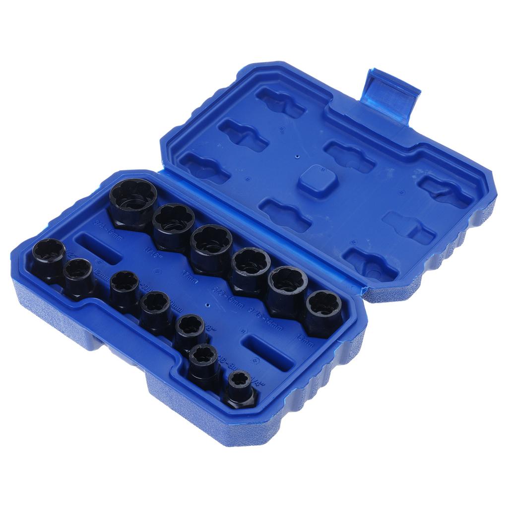 Bolt Extractor Tools Impact Bolt & Nut Remover Set Nut Extractor Socket Tools Bolt Remover Tool 3/8'' Drive 14 Pieces