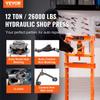 Hydraulic, 12 Ton H-Frame Floor, Stamping Plates, Adjustable Working Table Height for Bending or Straightening Metal, Garages, or Homes Shop Press,