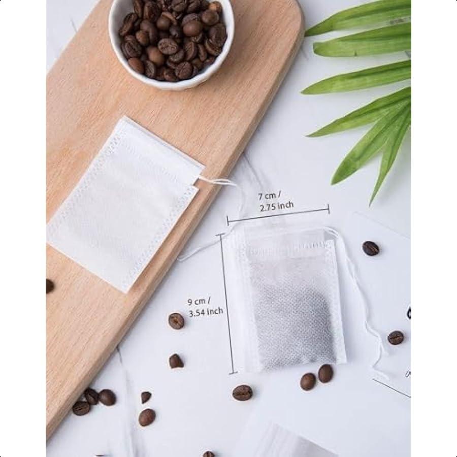 200pcs Disposable Tea Bags for Loose Leaf Tea Tea Filter Bags with Free Tea Spoon for Loose Tea Loose Leaf Tea Coffee Spice Her