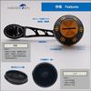 HEIGHTEN Reel Handle 80/90mm, 45mm Knob (Black & Dark Gold) - Ach Harmer Series (259) - Fits Shimano, Daiwa, Abu Bait Reels