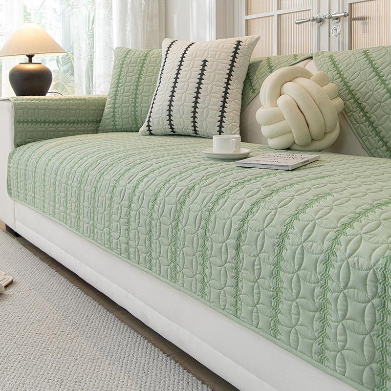 Nordic High-Grade Striped Sofa Cushion Non-Slip Wear-Resistant Four Seasons Universal Sofa Cover Cloth Spring and Summer Backrest Towel