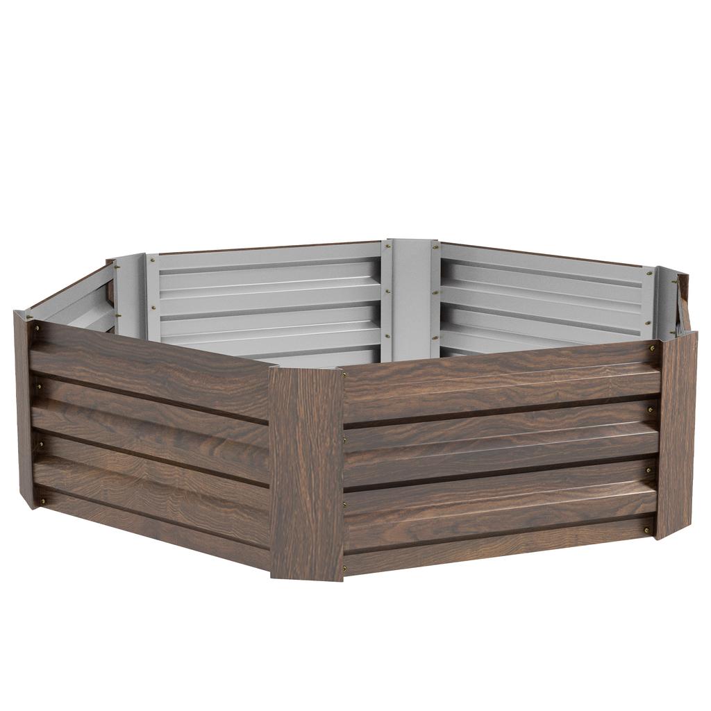 Raised garden bed. Herb garden. Weatherproof. Open bottom. 113 x 98 x 30 cm. Dark brown