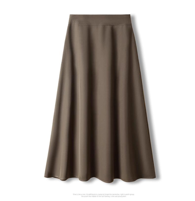 Petite Women's High Waist Woolen Mid-Length Umbrella Skirt, New A-Line Draping Style for Autumn/Winter 2026, Slimming Fit.