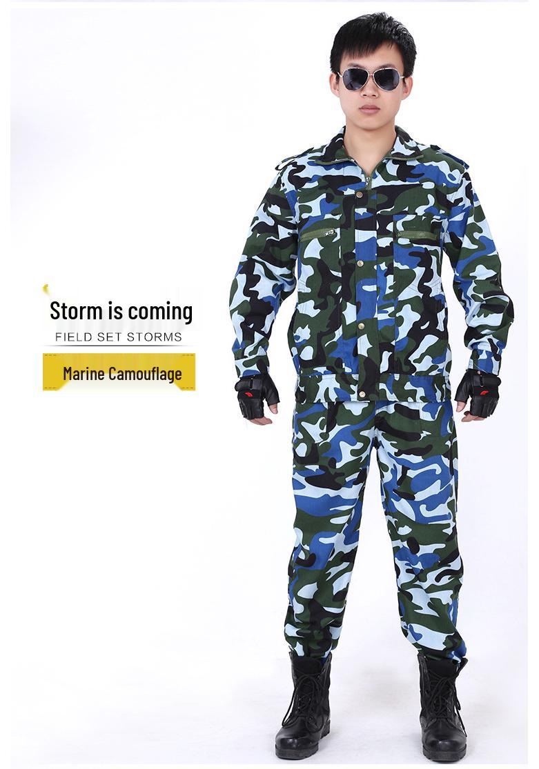 Summer Military Training Camouflage Uniform - Outdoor Field Battle Wear-Resistant Student Gear Size 160