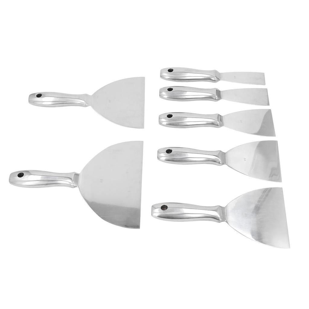 7-teiliges Spachtelmesser Edelstahl Farbschaber zum Reparieren von Trockenbau Entfernen von Tapeten Auftragen