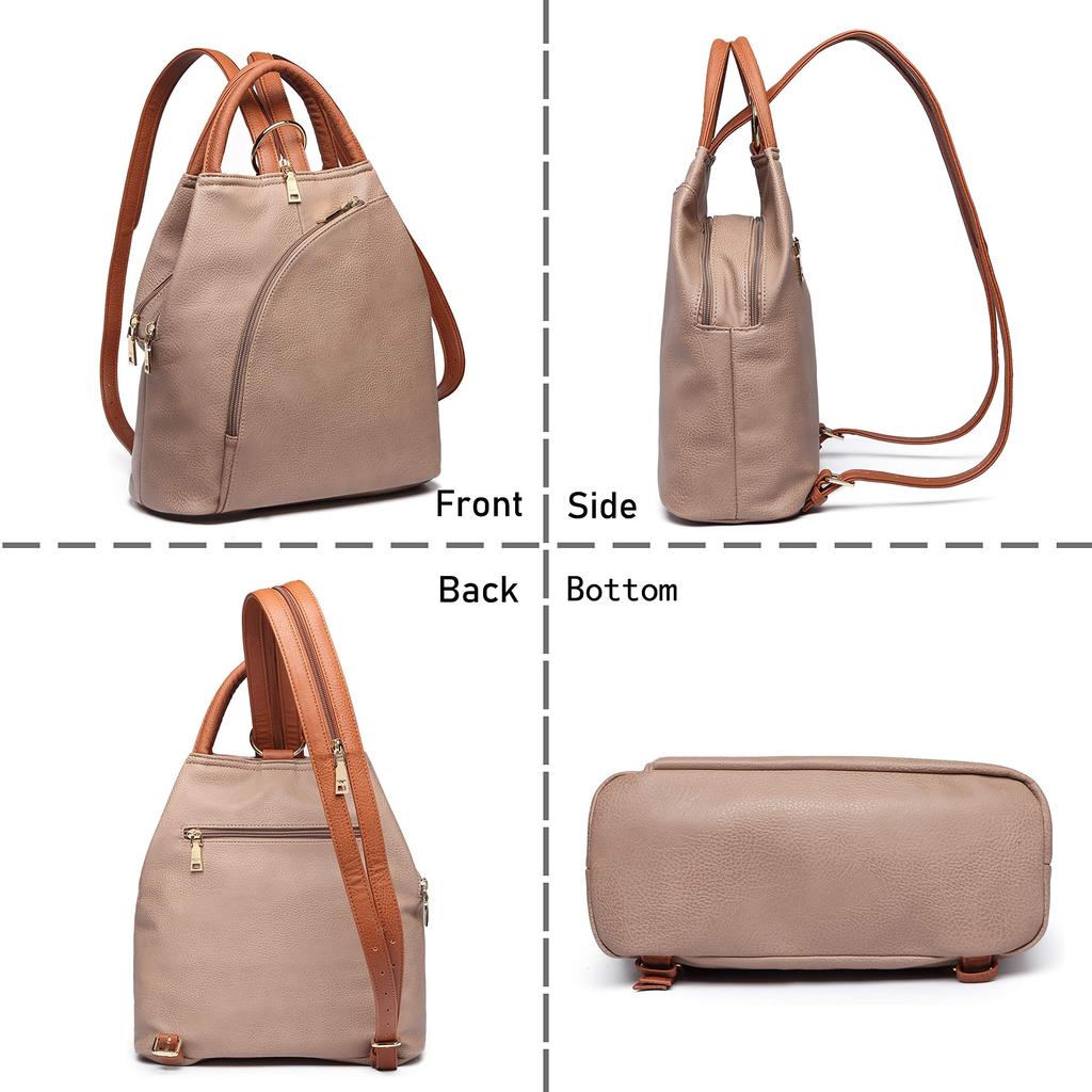 3way Rucksack Lightweight Shoulder Bag Handbag Backpack Leather Adult Commuting Backpack 120406 [Guscio Basic] Women's (Taupe)