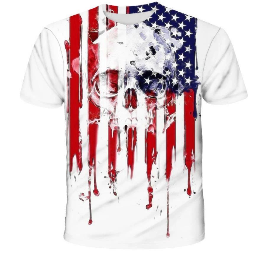 

Skull skull 3D streetwear T-shirt costumes polyester black New 4XL