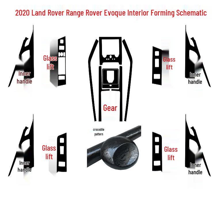2020 Range Rover Evoque Carbon Fiber Interior Film: Scratch-Resistant Console & Door Gear Sticker
