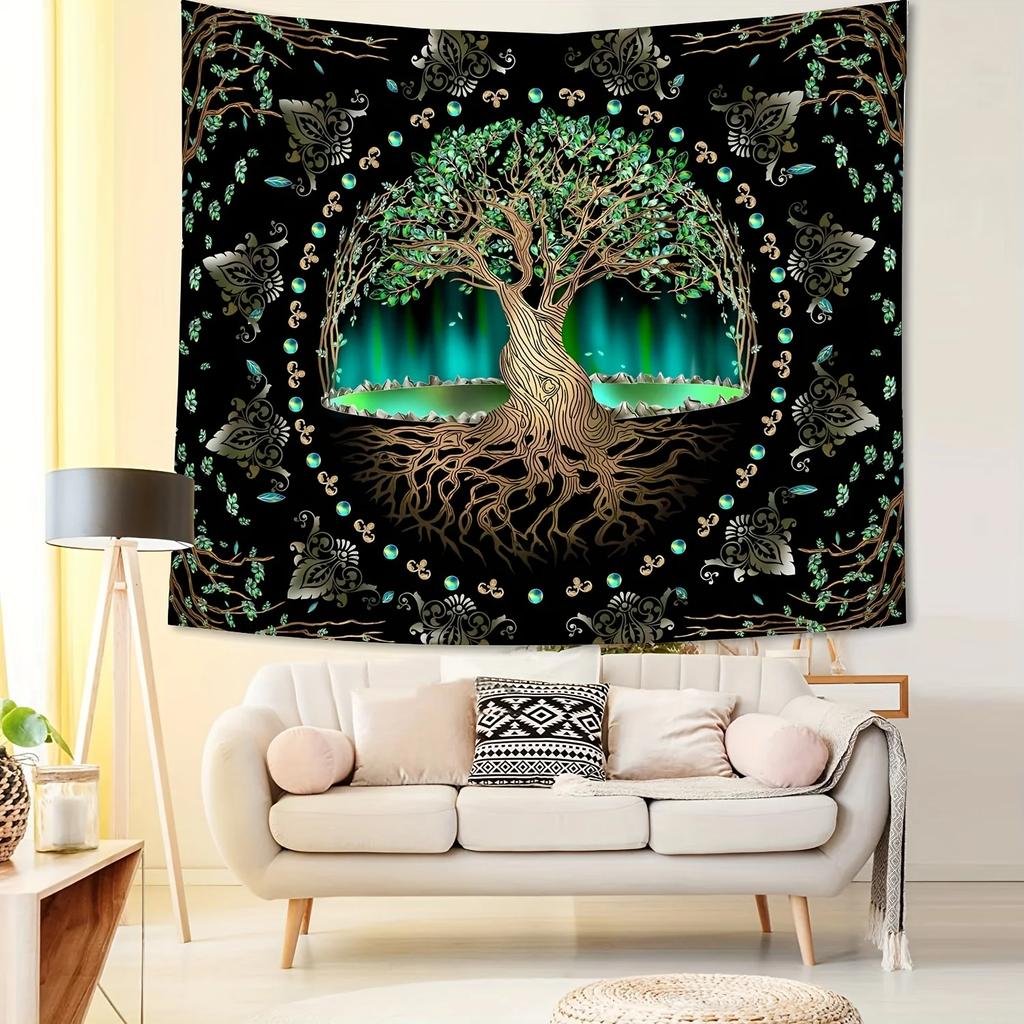 VIKAMA Fluorescent Tree Tapestry Which Has Added A Magical Trippy Vibe Ideal For Home Office Guesthouse And Space Decor