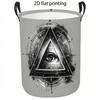 1pc Large Capacity Laundry Basket with Triangle & Eye Print Hamper - Sturdy Handle Suitable for Bedroom,, Living Room Storage Organizer, Modern Clothe
