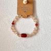 New Chinese Style Vintage Red Tone Imitation Cat Eye Beaded Bracelet Unisex