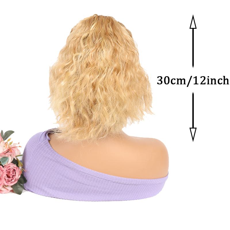 Purple Hollow Top Hat Corn Bearded Ponytail Hat Wig Female Wig Heat-resistant Fiber Wig Simple and Natural To Wear