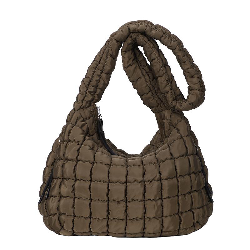 Wrinkled Cloud Bag, Women's Bag, Fashionable Single Shoulder Crossbody, Double-sided Pull Large Capacity Cotton Clothing Tote Bag