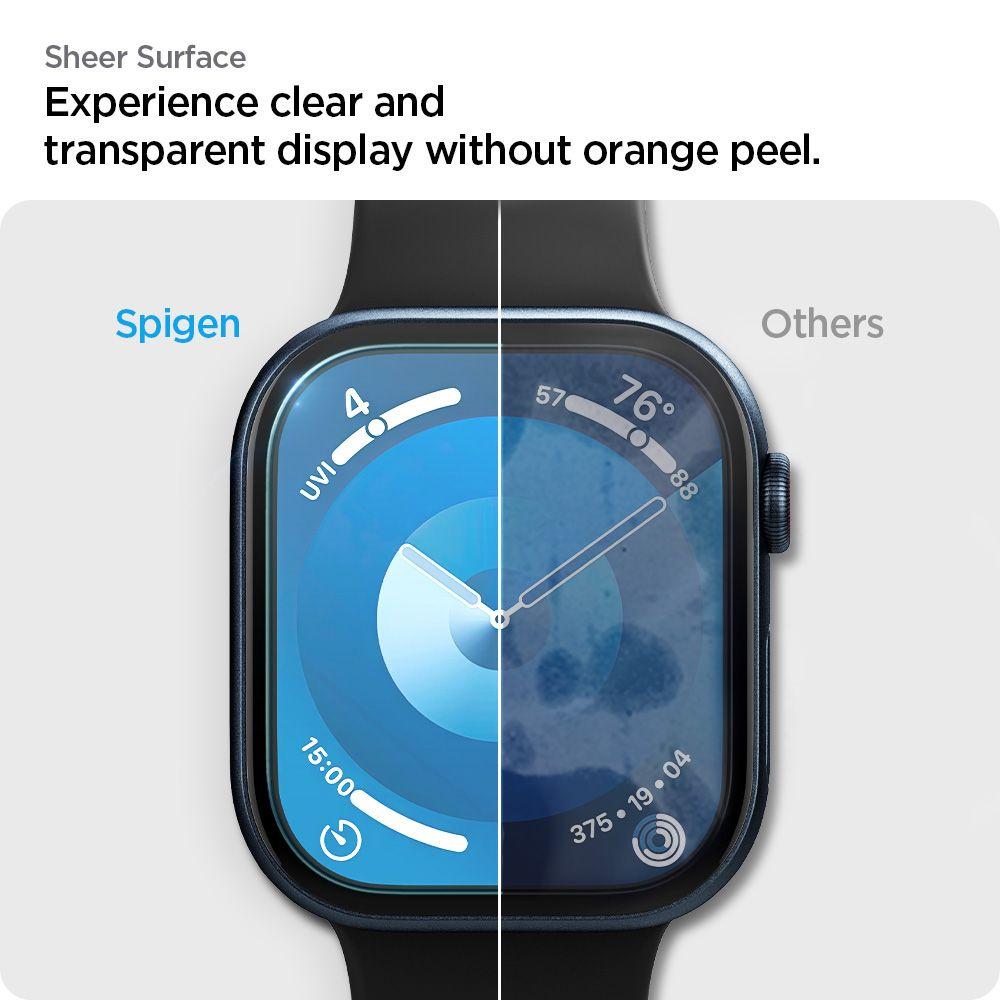 Spigen Elite Shield EZ FIT Hybrid Glass Screen Protector 2-Pack for Apple Watch Series 10 (46mm) - Clear