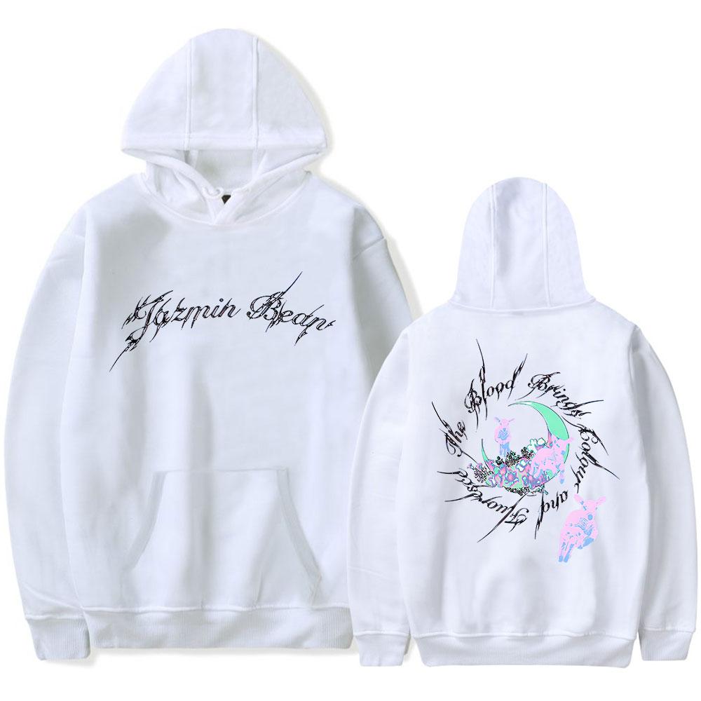 Jazmin Bean Het Bloed Brengt Kleur En Fluorescentie Bedrukte Hooded Heren Dames Esthetische Hoodies Casual Streetwear Sweatshirt