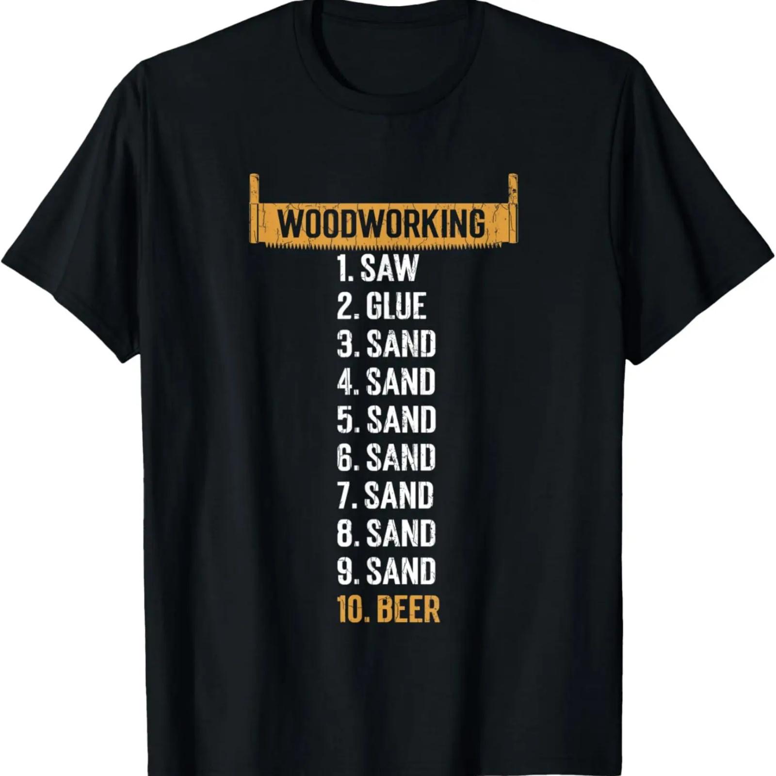 

Woodworking Glue Sand Funny Carpenter Wood Worker Graphic T-Shirt XXXXXL чёрный