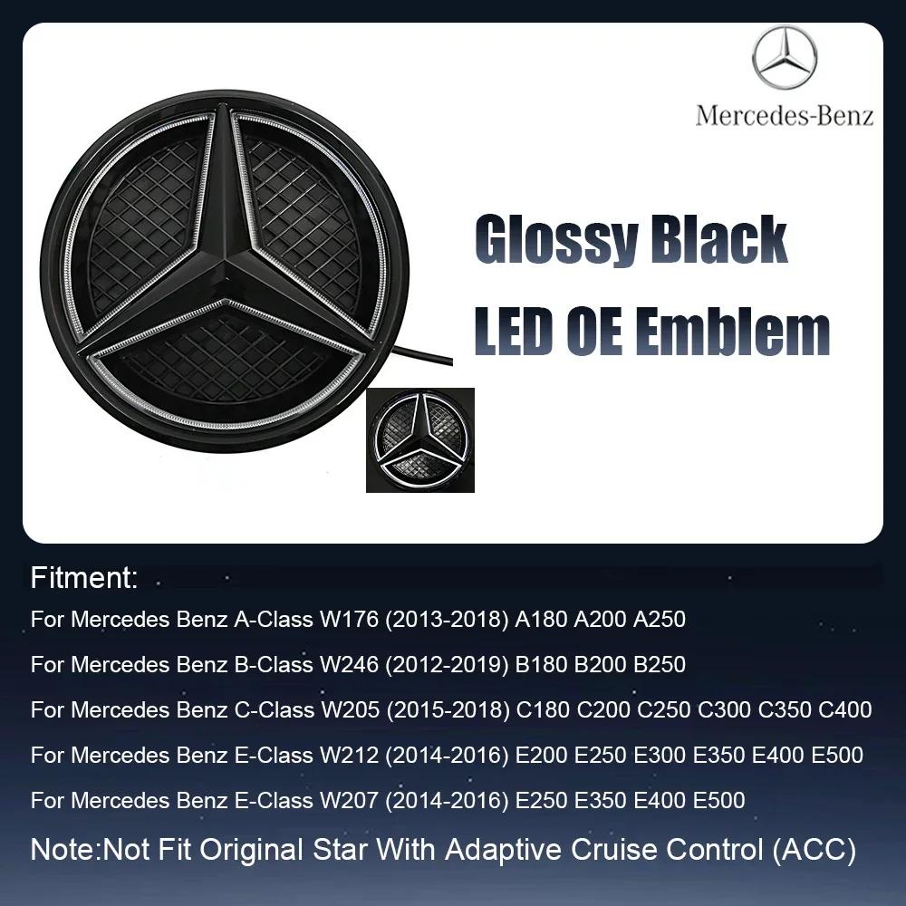 2025 Hot Car Sticker Emblem Light Car Front Grille Illuminated Logo Star Badge Fit For Mercedes Benz A B C E S R SL ML GL GLA GL