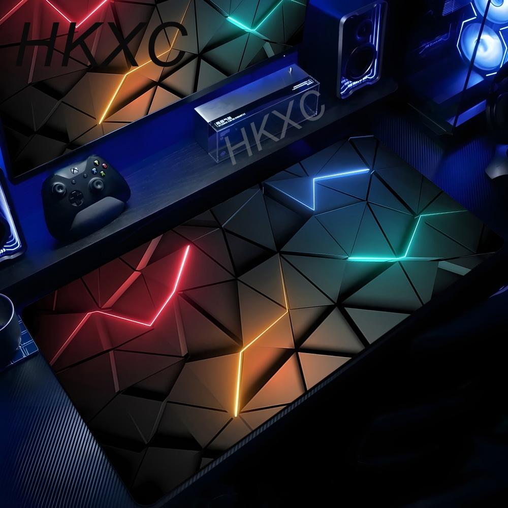 D Geometry HD Table Mat Rubber Antislip Base Gaming Keyboard Big Mousepad Large Computer Office Carpet Washable Not Fading