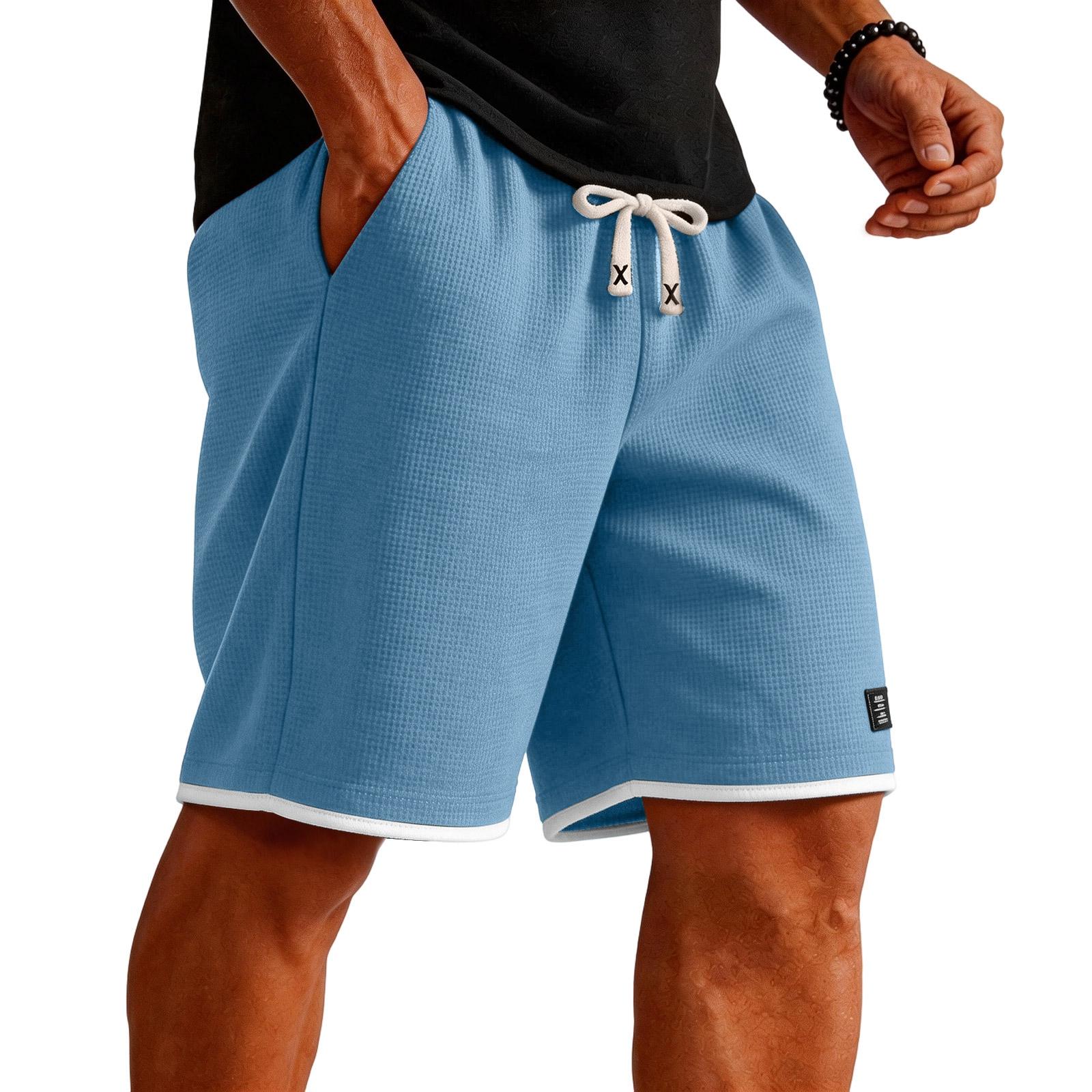 Men s  Fit Casual Five-Piece Pants  Loose Drawstring For Outdoor Beach Shorts M
