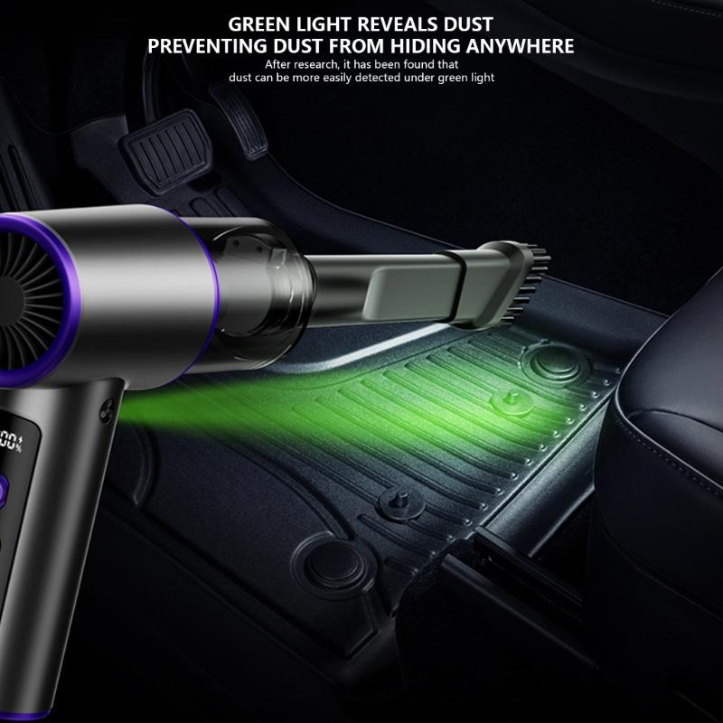 Upgrades 2 in 1 Blower And Vacuum Cleaner with 75000RPM Motor 12000PA Suction HEPA Filter System LED Light for Car Home