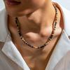 Europäischer und Amerikanischer Bohème-Stil Kokosnussschale Holzperlen Halskette Herren Hip-Hop Persönlichkeit Trend Surfer Schlüsselbein Kette Herren